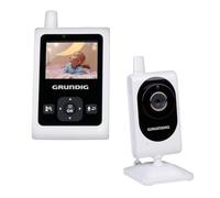Grundig Video vigilabebés con cámara - Monitor de bebé con pantalla a color de 2 pulgadas - Monitor de bebé con visión nocturna, indicador de temperatura y función de retroceso - Blanco