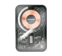 Grundig Wireless Power Bank Transparente 5000mAh - Batería Externa Entrada y Salida USB-C - Carga inalámbrica - Compatible con MagSafe para iPhone 12 y Superiores - Compacto - Cable Tipo-C Incluido