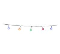 GRUNDIG Xmas Mini Bauble Cadena de luces - 20 bombillas LED - Multicolor - Iluminación navideña para interior - Funciona con pilas - Interruptor de encendido/apagado - 2,2 metros - Plata/Transparente