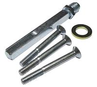 GRUNDMANN 12725 Pasador de Seguridad con Perno Cuadrado 8,5 mm y Tornillos, TS 60-64 mm, Acero galvanizado, Plata