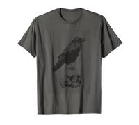 Grunge Cuervo Gótico Estética Cuervo Oculto Pájaro EMO Chica Camiseta