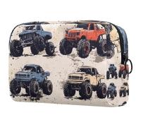 Grunge Monster Trucks - Bolsa de cosméticos para mujer, neceser de viaje, bolsa organizadora de maquillaje grande con cremallera, multicolor, 18.5x7.5x13cm/7.3x3x5.1in, Neceser