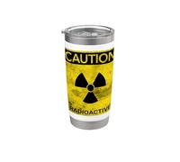 Grunge Precaución Radioactivo Peligro Nuclear Advertencia Símbolo Vaso térmico de acero inoxidable de doble pared