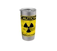 Grunge Precaución Radioactivo Peligro Nuclear Advertencia Símbolo Vaso térmico de acero inoxidable de doble pared