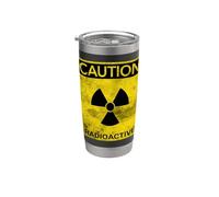 Grunge Precaución Radioactivo Peligro Nuclear Advertencia Símbolo Vaso térmico de acero inoxidable de doble pared
