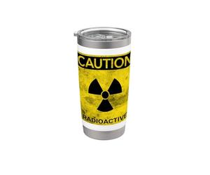 Grunge Precaución Radioactivo Peligro Nuclear Advertencia Símbolo Vaso térmico de acero inoxidable de doble pared