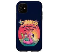 Grunge Summer Vibes Skeleton Flamingo Inflatable E Girl Carcasa para iPhone 11