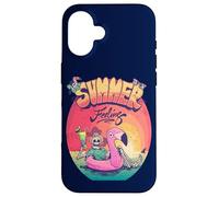 Grunge Summer Vibes Skeleton Flamingo Inflatable E Girl Carcasa para iPhone 16