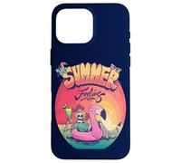 Grunge Summer Vibes Skeleton Flamingo Inflatable E Girl Carcasa para iPhone 16 Pro Max