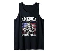 Grunge US Flag Army Skeleton Military Special Forces Camiseta sin Mangas