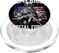 Grunge US Flag Army Skeleton Military Special Forces PopSockets PopGrip para MagSafe
