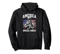 Grunge US Flag Army Skeleton Military Special Forces Sudadera con Capucha