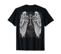 Grunge Wings Angel On Back Cross y2k 2000s Goth EMO Harajuku Camiseta