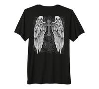 Grunge Wings Angel On Back Cross y2k 2000s Goth EMO Harajuku Camiseta Premium