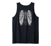 Grunge Wings Angel On Back Cross y2k 2000s Goth EMO Harajuku Camiseta sin Mangas
