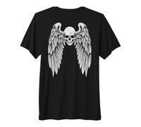 Grunge Wings Angel On Back Skull y2k 2000s Goth EMO Harajuku Camiseta Premium