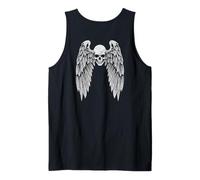 Grunge Wings Angel On Back Skull y2k 2000s Goth EMO Harajuku Camiseta sin Mangas