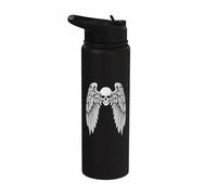 Grunge Wings Angel On Back Skull y2k 2000s Goth Emo Harajuku Stainless Steel Insulated Water Bottle