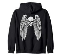 Grunge Wings Angel On Back Skull y2k 2000s Goth EMO Harajuku Sudadera con Capucha