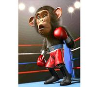 GRUNI Pittura diamante 5d fai da te Full Diamond Mono de boxeo Diamond Painting Cristallo Strass Ricamo a Punto Croce Ornamenti Arts Craft Canvas for home Wall Decor Regalo 40x50cm/16x20inch