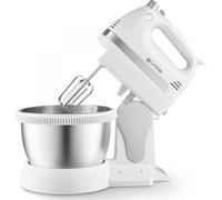 Grunkel - Batidora de Varillas Amasadora para repostería 5 velocidades - AM-350TURB05BOWL - Incluye Bowl y dos varillas diferentes para mezclar y Amasar, Para Panadería y Repostería - Blanco (350W)