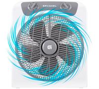 Grunkel - Ventilador de suelo potente y ligero - BOX FAN - Circulador de aire con temporizador de 60 minutos y 3 velocidades. Aspas 30cm de diámetro, función oscilación. - 50W (Blanco)