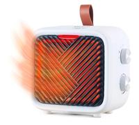 GRUNKEL - Calefactor Cerámico CF-1500CM de 1500W | 2 Niveles de Potencia | Termostato Ajustable | Protección Antivuelco y Sobrecalentamiento | Panel Cerámico | Ventilador independiente | Portátil