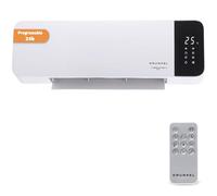 GRUNKEL - Calefactor de Pared CF-2000WALL con 2000W | Panel Cerámico Radiante | Termostato Ajustable | Temporizador 8H | Mando a Distancia | Programación Semanal | Sensor Ventana Abierta | Oscilación