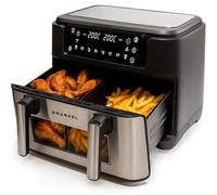 GRUNKEL DUALFLEXIFRYER, Freidora de Aire 2800W, Doble Depósito 5L+5L/7L+3L, Tecnología 360°, 10 Programas, Control Independiente