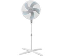 Grunkel - FAN-G165X - Ventilador de pie de 16" con 3 velocidades y altura regulable. Base en forma de aspa de 62cm de diámetro y 3 aspas semitransparentes - 50W - Blanco