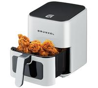 Grunkel - Freidora aire - Air Fryer - 4 Litros y 7 programas. WEF. Panel de control digital Multifunción y ventanal visualización retroiluminada. Temporizador 60 minutos - Freidora sin aceite (Blanco)