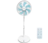 Grunkel FS-14T Ventilador de Pie Ultrasilencioso 14” | 12 Velocidades | 7 Aspas | Oscilación 100° | Temporizador 7,5h | Mando a Distancia | 25W