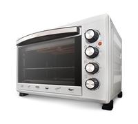 Grunkel - Horno eléctrico multifunción de sobremesa de 38L - HR-38 SILVER - Con 3 funciones de calor y selector de temperatura hasta 230ºC. Temporizador hasta 60 min - 2000W - GRIS