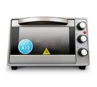 Grunkel Horno eléctrico multifunción de sobremesa de 23L con 3 funciones de calor y selector de temperatura hasta 230ºC. Temporizador hasta 60 min - 1600W (Gris, 23L)