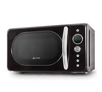 Grunkel Microondas Digital de 20L de Capacidad con diseño Vintage y 6 Niveles de Potencia, Función cocción rápida y Temporizador hasta 60 min, 700W (Digital Negro)