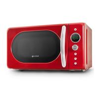 Grunkel - Microondas de 20L de capacidad MW-20 con diseño vintage y 5 niveles de potencia - Función de descongelación y temporizador - 700W (Rojo Digital)