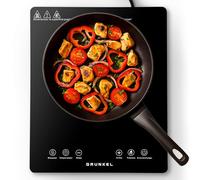 Grunkel - Placa inducción portátil con Controles táctiles y 8 Niveles de Potencia - PIN-2000 - Autoapagado de Seguridad y Bloqueo Infantil - 2000 W - Cocina Para camper, viajes y campings. Negro
