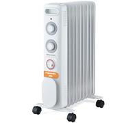 GRUNKEL RD-2500S Radiador de Aceite, 2500W, 9 Elementos, 3 Niveles de Potencia, Temporizador 24h, Termostato Regulable, Ruedas Multidireccionales