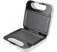 Grunkel – Sandwichera con grill para 2 sándwiches, 750W, antideslizante y antiadherente, blanca