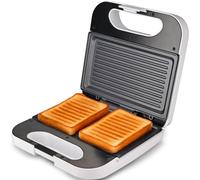 Grunkel - Sandwichera con Grill para 2 sandwiches. Superficie antideslizante y antiadherente de 750W de potencia y tacto frío (Grill Blanca)