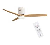 Grunkel SKYWIND-52WB Ventilador de Techo con Luz y Mando 40W 132cm Blanco/Madera