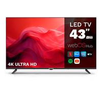 Grunkel Televisor Smart TV de 43 Pulgadas de 4K UHD. LED-4300PBW con webOS Apta para Soporte Pared con 3 entradas HDMI y 2 USB