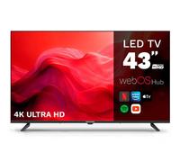 Grunkel Televisor Smart TV de 43 Pulgadas de 4K UHD. LED-4300PBW con webOS Apta para Soporte Pared con 3 entradas HDMI y 2 USB