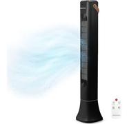 Grunkel Torre de Ventilación de 50W TF-DSG | 3 Velocidades | 3 Modos Normal/Natural/Sueño | Oscilación Electrónica | Temporizador 1-7h | Mando a Distancia | 93 cm (Negro)