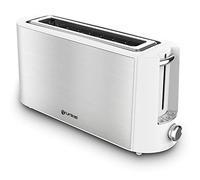 Grunkel - Tostador TS-MAXISTEEL - Con ranura extra ancha, 6 niveles de tostado, bandeja recogemigas extraíble y recogecable. Función recalentar, descongelar y cancelar - 1400W - (Ranura única)