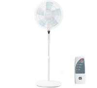 Grunkel Ventilador de pie 16" programable con 3 velocidades FAN-B16ECOTIMER y 60W de potencia con altura regulable de hasta 128cm (Blanco)