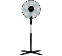 Grunkel Ventilador de Pie FAN-165 de 50W- 16" 40cm de diametro con 3 Velocidades y 5 aspas, Altura Regulable hasta 118cm. Cabezal inclinable, oscilación automatica 90° y cable de 1,4m - 50W (Negro)
