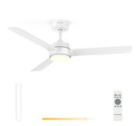 Grunkel - Ventilador de Techo con luz LED 18W y aspas de plastico modo verano/invierno- Mando a distancia. 6 velocidades. Temporizador 8h - 30W (119cm)
