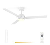 Grunkel - Ventilador de Techo con luz LED 18W y aspas de plastico modo verano/invierno- Mando a distancia. 6 velocidades. Temporizador 8h - 30W (133cm)