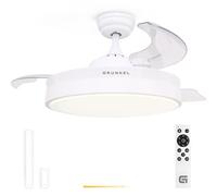 Grunkel Ventilador de techo con luz LED - SKYWIND-42BL - con 6 velocidades y temporizador de 6 horas, 20W (Blanco)